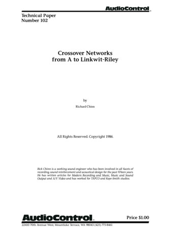 Crossover Networks From A To Linkwit-Riley