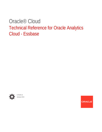 Technical Reference For Oracle Analytics Cloud - Essbase