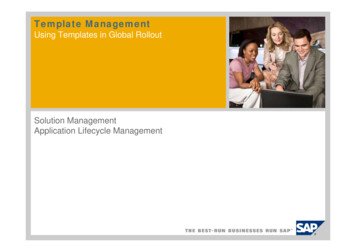 Template Management Using Templates In Global Rollout - SAP