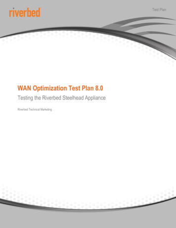 WAN Optimization Test Plan 8.0 Testing The Riverbed .
