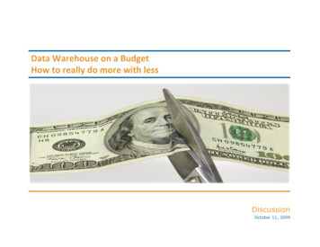 Data Warehouse On A Budget How To Really Do More With Less