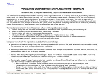 Transforming Organizational Culture Assessment Tool (TOCA)
