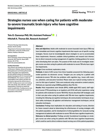 Strategies Nurses Use When Caring For Patients With .