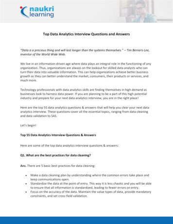 Top Data Analytics Interview Questions And Answers