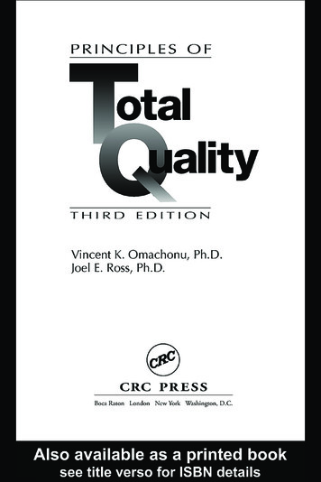 Principles Of Total Quality, Third Edition