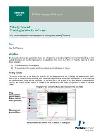 Volocity Tutorial Tracking In Volocity Software