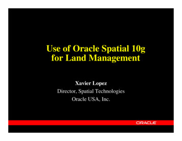 Use Of Oracle Spatial 10g For Land Management