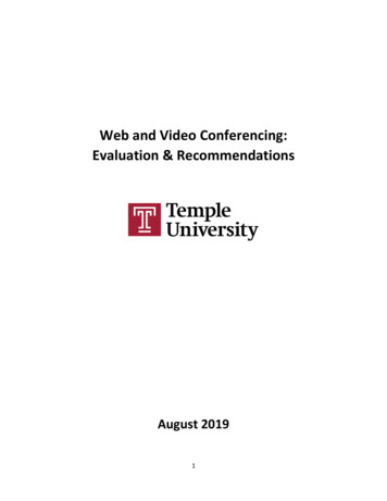 Web And Video Conferencing: Evaluation & Recommendations