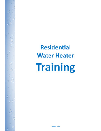 Residential Water Heater Training