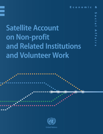 Satellite Account On Non-profit And Related Institutions .