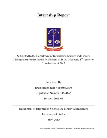 Internship Report - Eprints.rclis 
