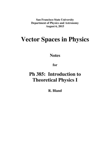 Vector Spaces In Physics