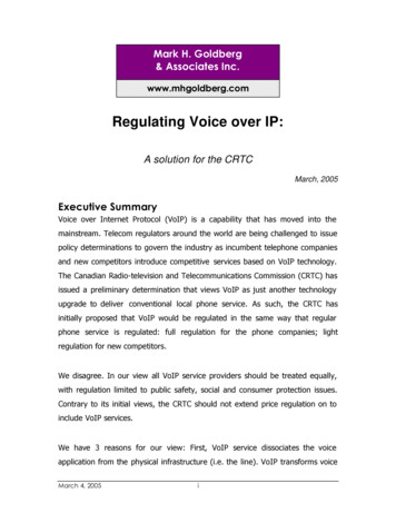 Regulating Voice Over IP - Mhgoldberg 