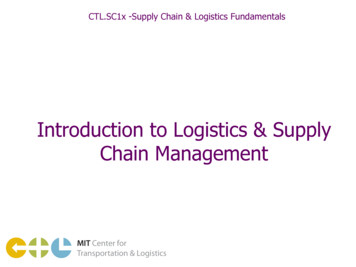 Introduction To Logistics & Supply Chain Management