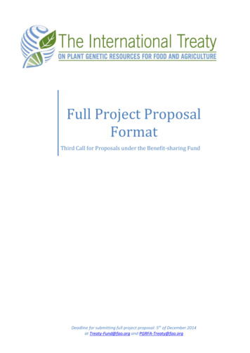 Full Project Proposal Format - FAO