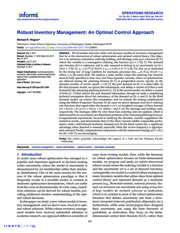 Robust Inventory Management: An Optimal Control Approach