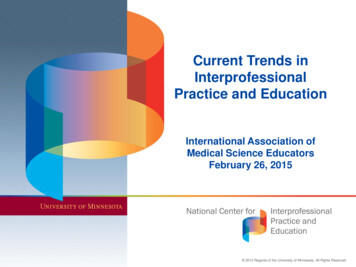 Current Trends In Interprofessional Practice And Education