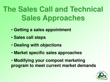 The Sales Call And Technical Sales Approaches