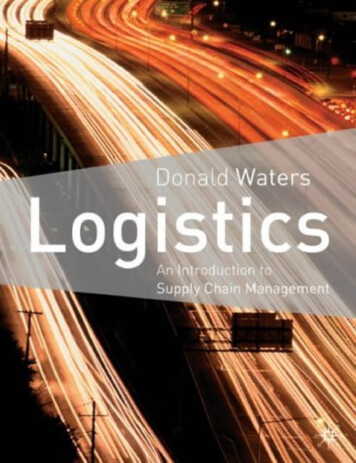 Logistics -An Introduction To Supply Chain Management