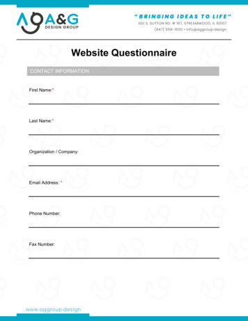 Website Questionnaire - Website Design/development .