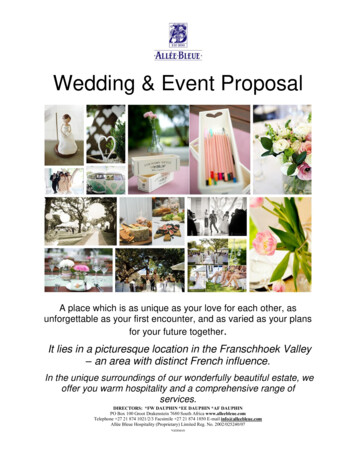 Wedding & Event Proposal - Franschhoek
