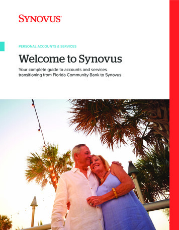 PERSONAL ACCOUNTS & SERVICES Welcome To Synovus