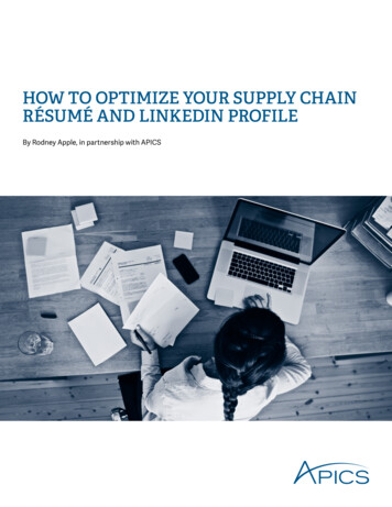 HOW TO OPTIMIZE YOUR SUPPLY CHAIN RÉSUMÉ AND LINKEDIN 