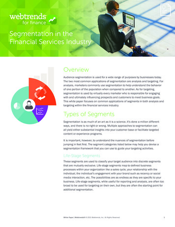 Segmentation In The Financial Services Industry