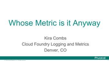 Denver, CO Cloud Foundry Logging And Metrics Kira Combs