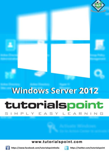 Windows Server 2012 - Tutorialspoint