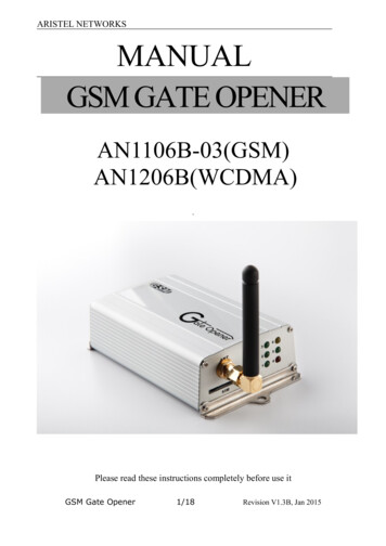 ARISTEL NETWORKS MANUAL GSM GATE OPENER