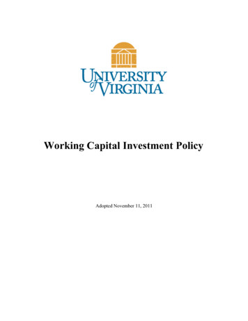 Working Capital Investment Policy - University Of Virginia
