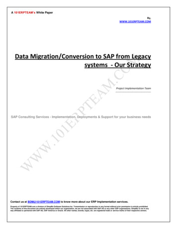 Data Migration/Conversion To SAP From Legacy Systems - Our .