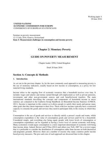 Chapter 2: Monetary Poverty GUIDE ON POVERTY MEASUREMENT