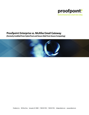 Proofpoint Enterprise Vs. McAfee Email Gateway