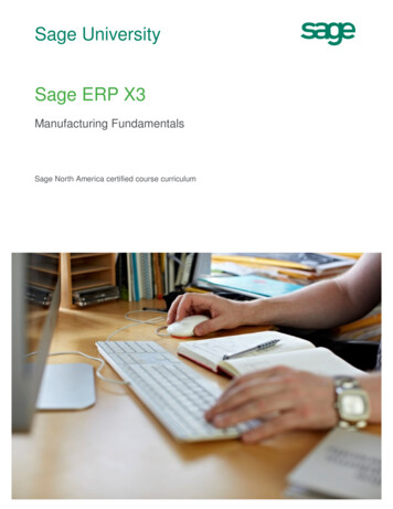 Sage University Sage ERP X3