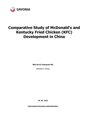 Comparative Study Of McDonald's And Kentucky Fried Chicken .