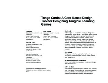 Tango Cards: A Card-Based Design Tool For Designing .