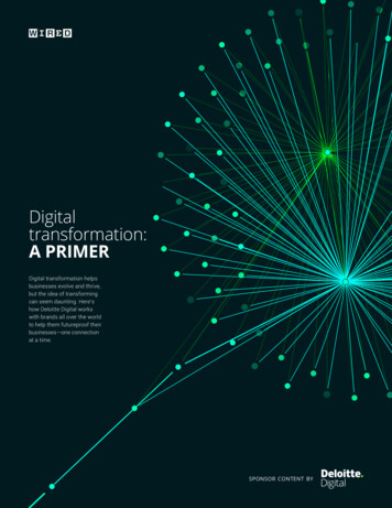 Digital Transformation A PRIMER - Deloitte