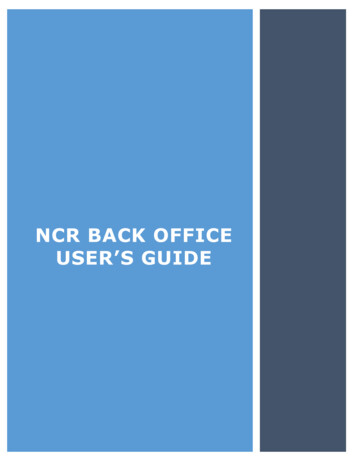NCR Back Office User’s GUide - Microsoft Azure