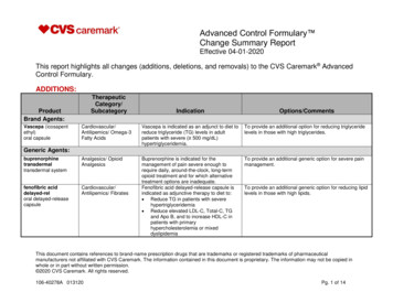 Advanced Control Formulary Change Summary Report