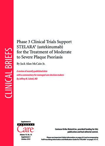 Phase 3 Clinical Trials Support STELARA (ustekinumab .