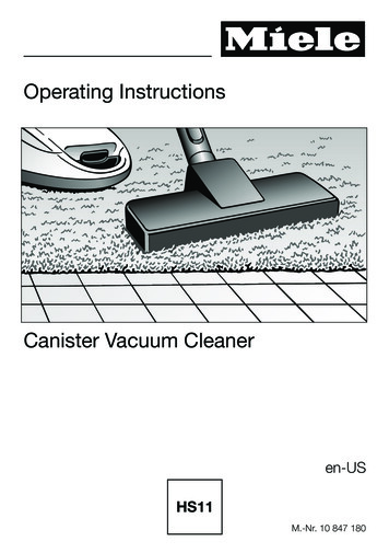 Canister Vacuum Cleaner Operating Instructions
