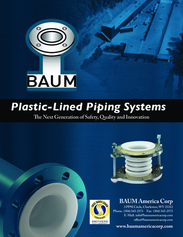 Plastic-Lined Piping Systems - Baum America Corp