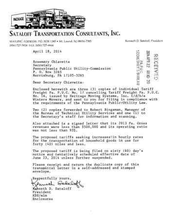 SATALOFF TRANSPORTATION CONSULTANTS, INC.