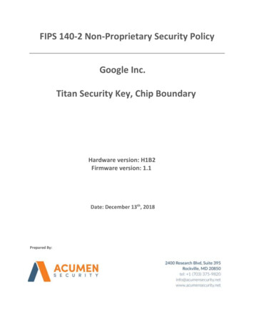 FIPS 140-2 Non-Proprietary Security Policy Google Inc .