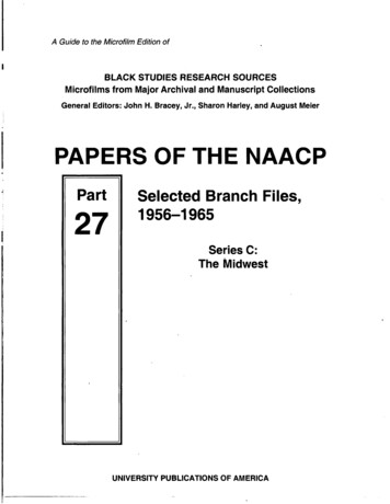 Part Selected Branch Files, 27 1956-1965