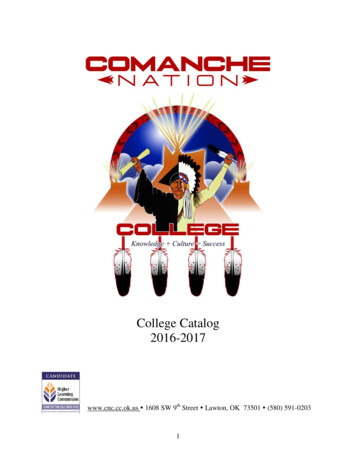 College Catalog 2016-2017 - Comanche Nation College