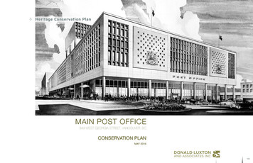 CONSERVATION PLAN MAIN POST OFFICE - Vancouver