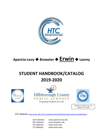 STUDENT HANDBOOK/CATALOG 2019-2020 - Erwin 